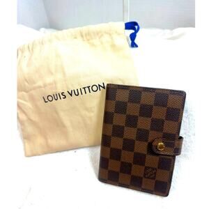 Louis Vuitton Damier Ebene Agenda PM Planner w/ LV Gold Pen & Dust Bag